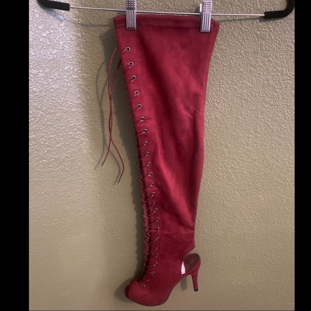 Brand New Burgundy Thigh High Boots. No box.
